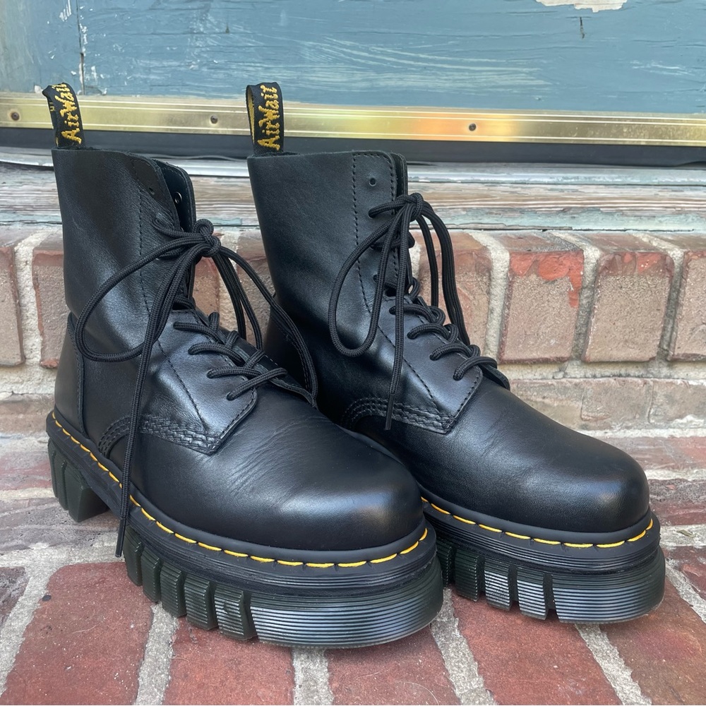 DR. MARTENS AUDRICK NAPPA LEATHER PLATFORM ANKLE BOOTS